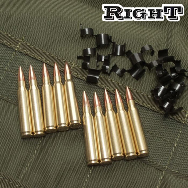 Right リアルダミーカート 5.56x45mm NATO弾（10発セット 実物ベルト ...