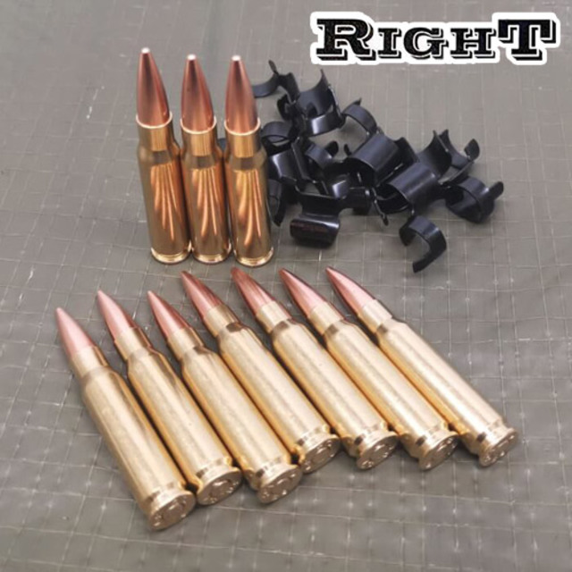 Right リアルダミーカート 7.62x51mm NATO弾（10発セット 実物ベルトリンク付き）｜カート 、ショットシェル｜電動ガン・モデルガン・エアガン通販ならHBLT