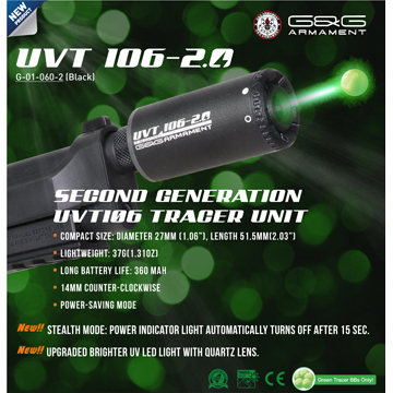 G G トレーサーユニット Tracer Unit Uvt106 Ver2 0 14mm 逆ネジ G 01 060 2 サイレンサー 電動ガン モデルガン エアガン通販ならhblt