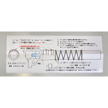 C-Tec 発火式 カートリッジ 45 ACP CP-W Kick タニオコバ GM7 GM7.5 用