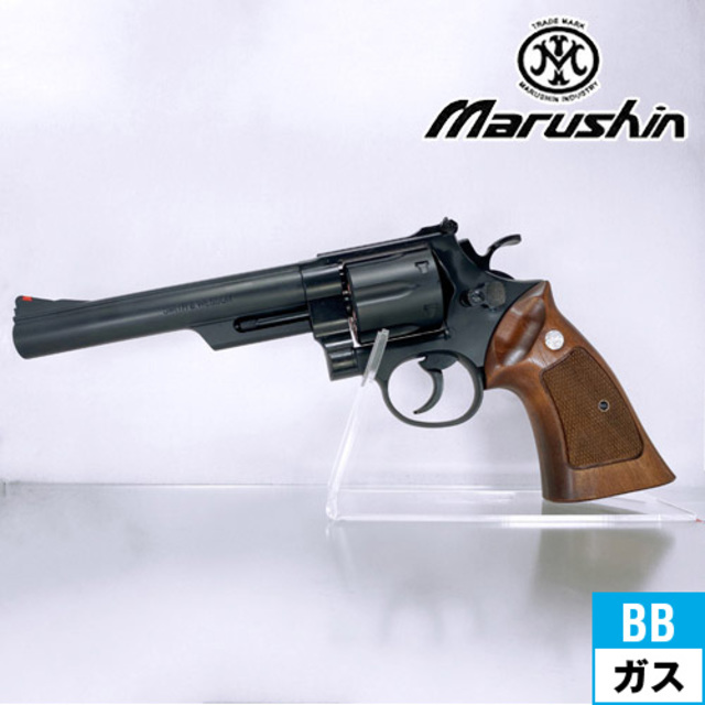 マルシン SW M29 Xカート仕様 ハーフチェッカー木製グリップ ABS ブラック 6.5インチ（ガスガン リボルバー 本体 6mm）｜ハンドガン  リボルバー｜電動ガン・モデルガン・エアガン通販ならHBLT