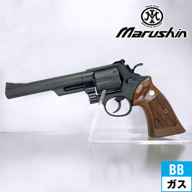 マルシン SW M29 Xカート仕様 ハーフチェッカー木製グリップ HW ブラック 6.5インチ（ガスガン リボルバー 本体 6mm）｜ハンドガン  リボルバー｜電動ガン・モデルガン・エアガン通販ならHBLT