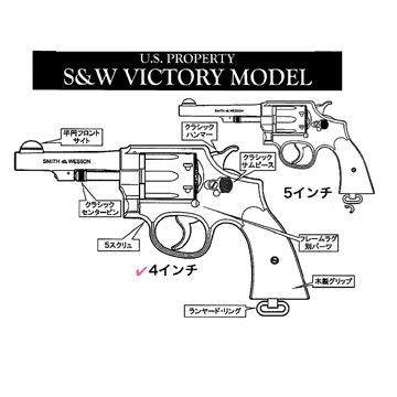 ハートフォード S&W ビクトリーモデル HW ナチュラル 4インチ（発火式