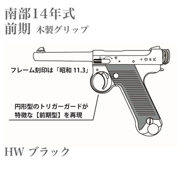 マルシン 南部14年式 前期型 木製グリップ HW ブラック