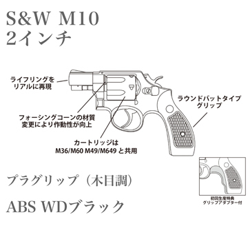 マルシン　M10 ブラックヘビーウェイト マルシン M10 ブラック ヘビーウェイト スムース木製グリップ