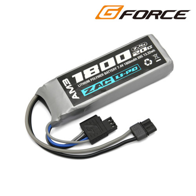 G－FORCE ZAC リポバッテリー AM3 7.4V 1800mAh ミニ S 互換サイズ 次