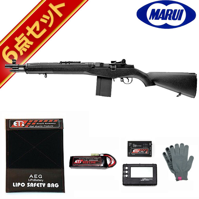 東京マルイ M14 ソーコム Blackストック 電動ガン LiPoバッテリー フル